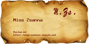 Miss Zsanna névjegykártya